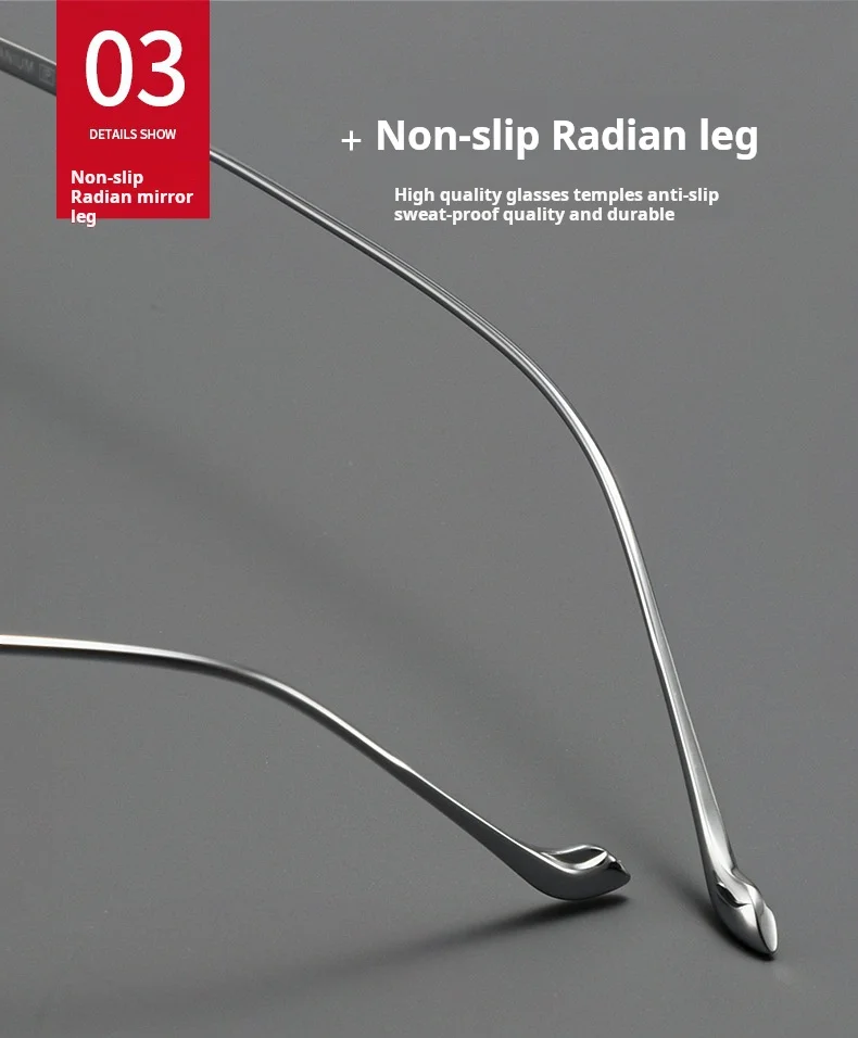 Ultraleichte Brillengestelle aus reinem Titan für Herren, hochwertig, Retro-Damen, quadratisch, breit umrandet, optische verschreibungspflichtige Brillen 923204 – Detail 7