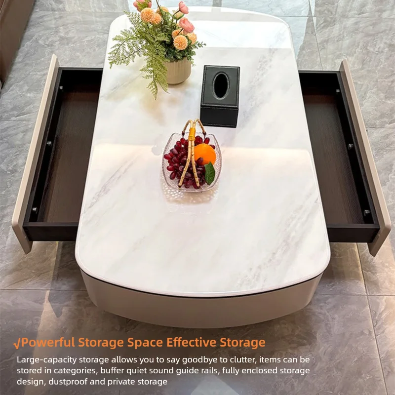 Luxury Oval Coffee Table Set 5