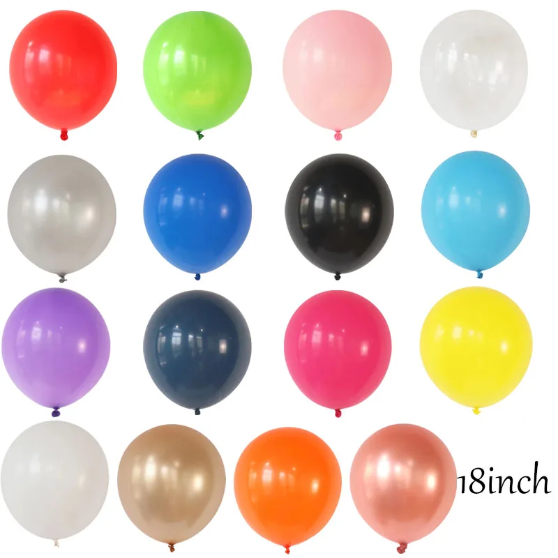 

20/50Pcs 18Inch Colorful Latex Balloons Solid Color Air Globos Wedding Birthday Party Baby Shower Home Decorations Kids Toy Gift