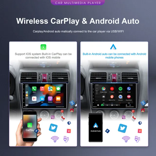 Autoradio 1 Din Con Carplay Wireless E Android Auto - Schermo 7 Pollici Touch, Bluetooth E Retro Camera - Foto 8