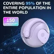 150 languages ai earbuds with 95 translation coverage noise canceling calls for music meetings travel usb type c charging wireless compatible free lanyard ideal for work gym wireless earbuds details 1