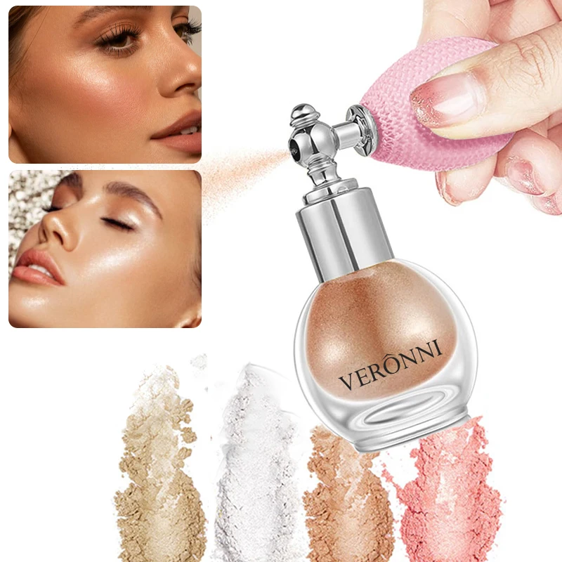 4 Color Gloss Powder Spray, Glitter Gloss Spray Shimmer Powder Makeup Spray, Suitable for Women's Face and Body Cosmetics 6