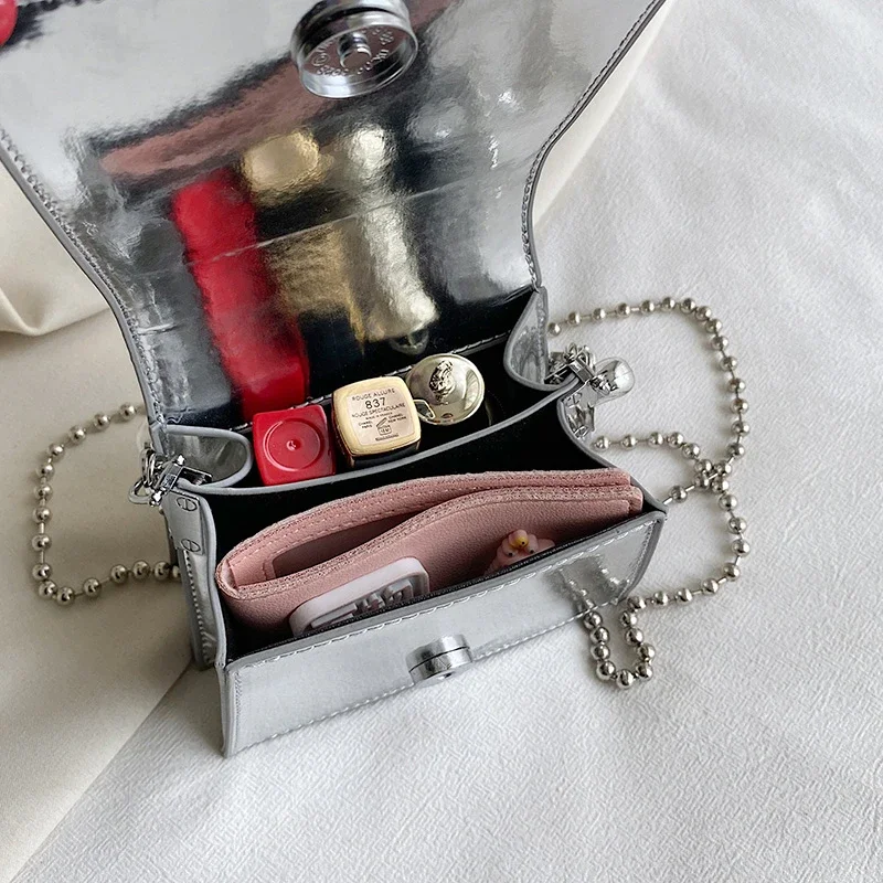 Mini Crossbody Bag 2023 Premium Texture Bright Niche Unique Design Chain bags High quality  pearl Women Simple Trend Sweet Girl