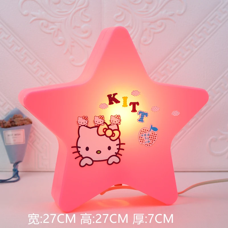 

Hello Kitty Children's Desk Lamp Kawaii Star Moon Lamp Student Bedside Decoration Lamp Dormitory Book Desktop Cute Night Lamp