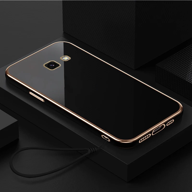 Luxury Square Plating Silicone Phone Case - Ultra Thin 360° Protection Soft Cover