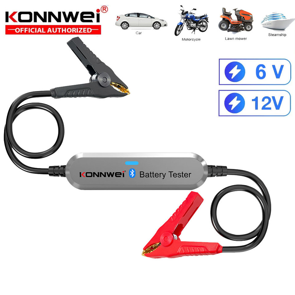 2025 Newest Enhanced Version KONNWEI BK100 Bluetooth 5.0 Car Motorcycle Battery Tester 6V 12V Battery Analyzer 100 to 2000 CCA