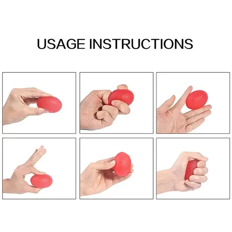 Silicone Hand Grip Ball Egg Hand Exerciser Men Women Gym Fitness Finger Heavy Strength Muscle Recovery Gripper Trainer