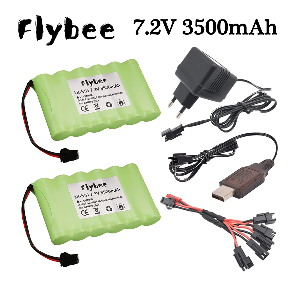 7.2V 3500Mah Nimh Batteria Per Rc Toys Cars Rc Tanks Rc Trains Rc Robot Boat Guns Upgrade Battery Ni-Mh Aa 3000Mah 7.2V Toys Part