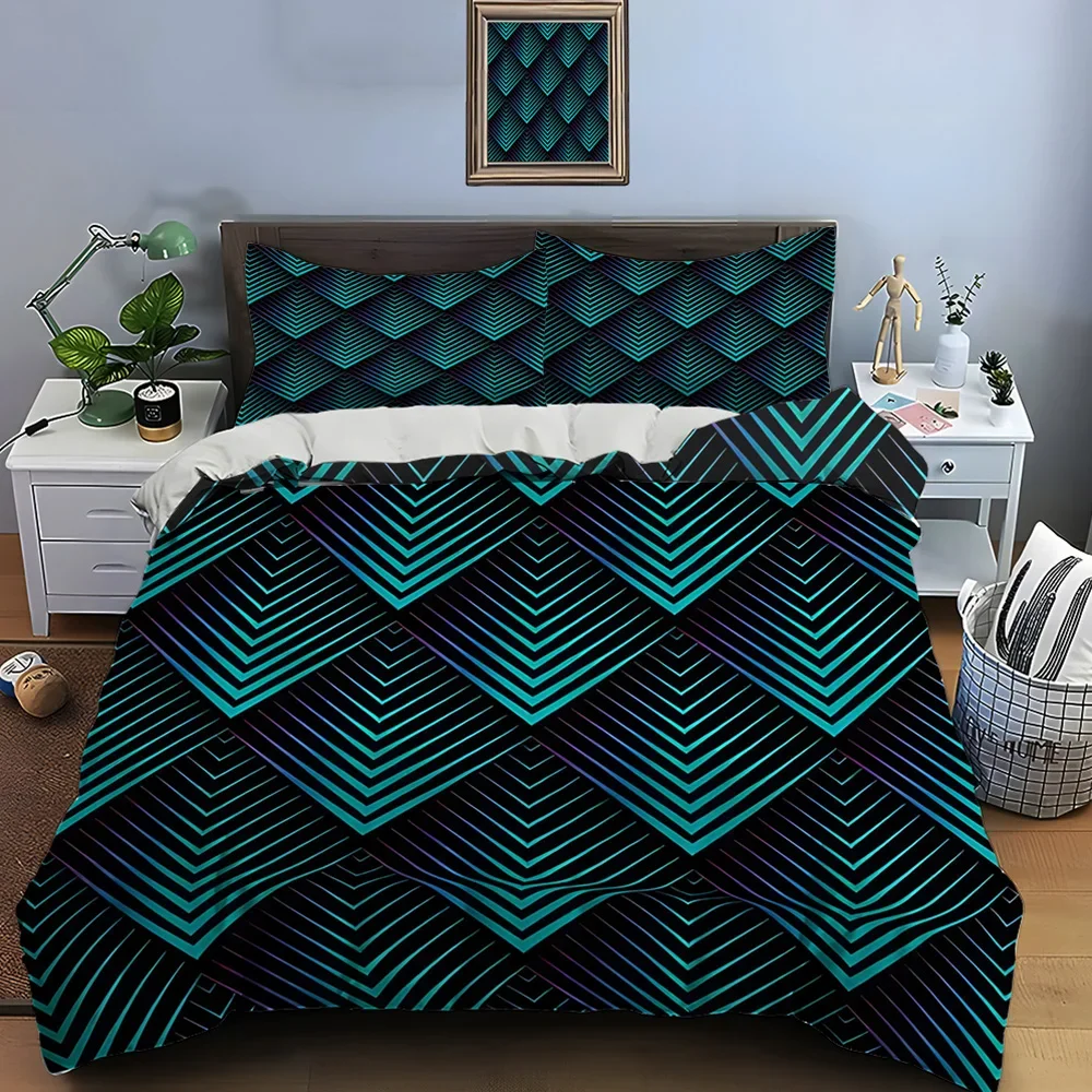 Geometric  Designs Patterns Bedding Set Duvet Cover 1 Duvet Cover 2 Pillowcases Adult and Children Bedding Set Luxury Gifts