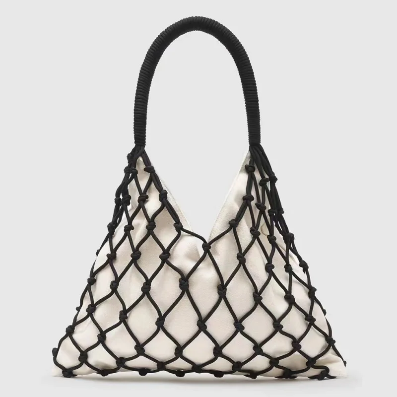 

Women's Canvas Bag Weaving Hollow Out Decoration Fashion Shoulder Bags