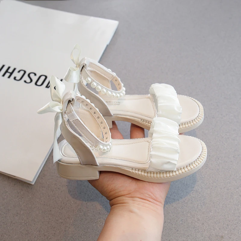 Girls Summer Sandals Non Slip Flats with Bow