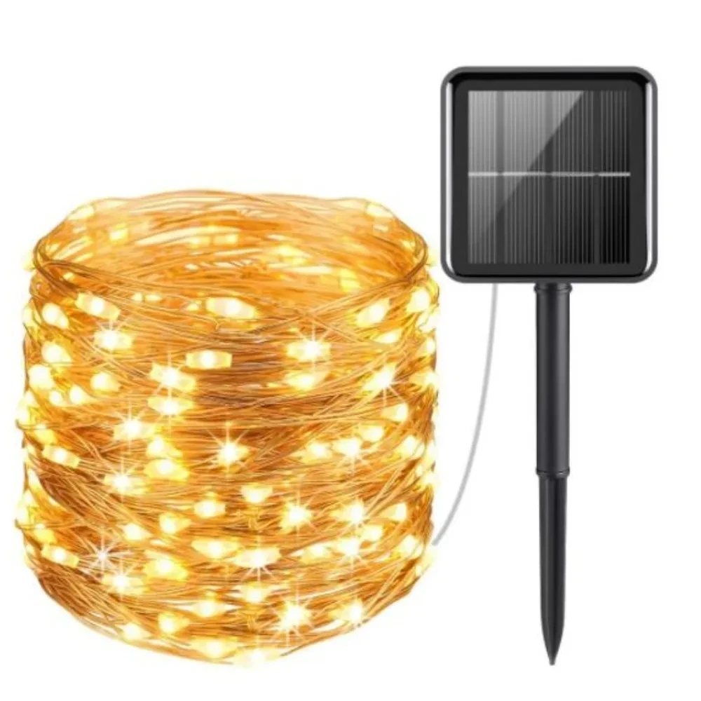 Description Picture 2 of item12M 100LED Solar String Fairy Lights Outdoor Path Garlands Lamp Patio Waterproof Christmas Wedding Yard Garden Street Lights