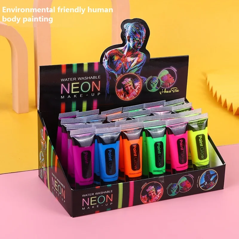 

1pc Body Painting Art Paint Neon Fluorescent Party Festival Washable Secure Halloween Cosplay Makeup Party Tools Kids Face Paint