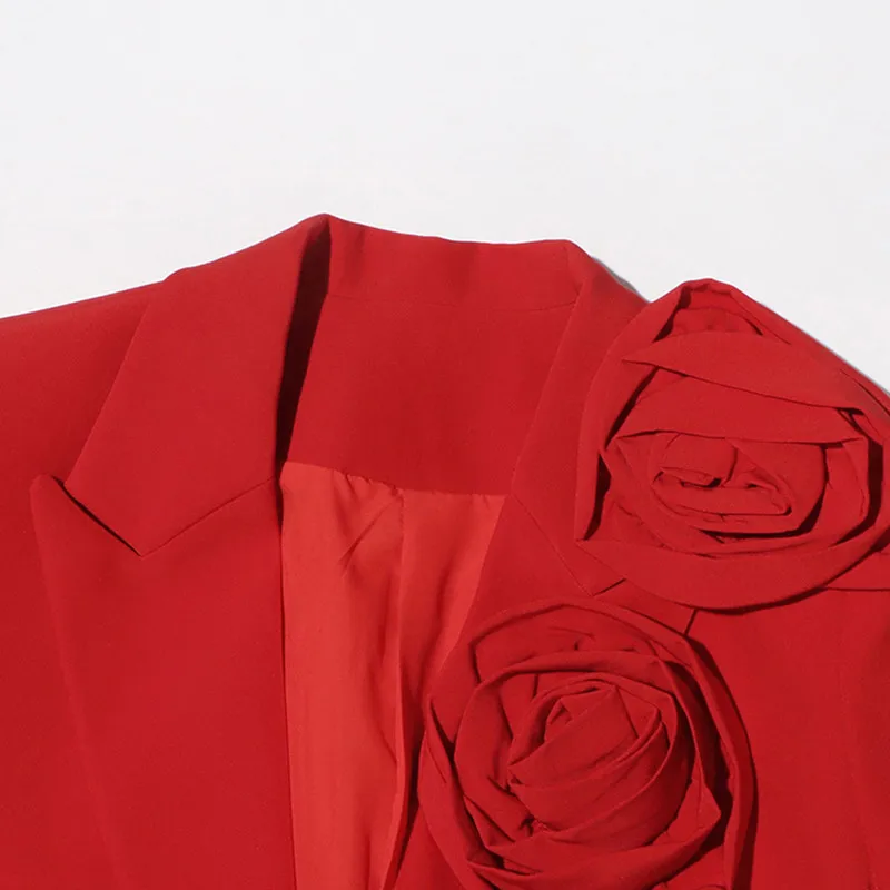 KBQ Patchwork Appliques Loose Blazer For Women Notched Collar Long Sleeve Spliced Single Breasted Chic Blazers Female Fashion