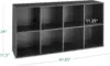 8-Cube Storage Organizer, 11in Shelf Opening, Bookcase, Display Shelf, Customizable w/ 3 Removable Back Panels – Black 2