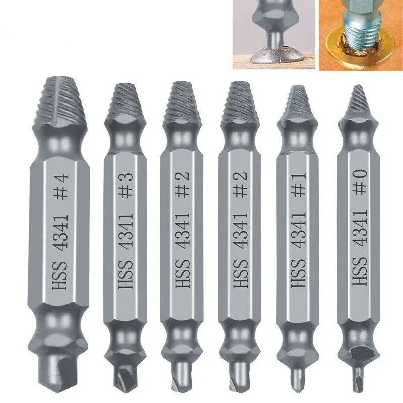 4/5/6 PCS Damaged Screw Extractor Drill Bit Set Stripped Broken Screw Bolt Remover Extractor Easily Take Out Demolition Tools