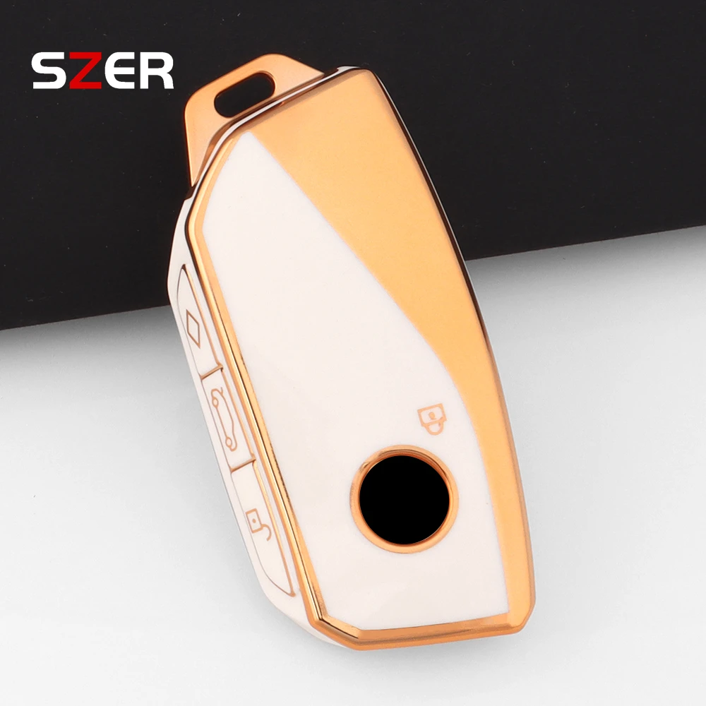 Premium TPU Car Key Case Cover with Keychain - Enhanced Protection