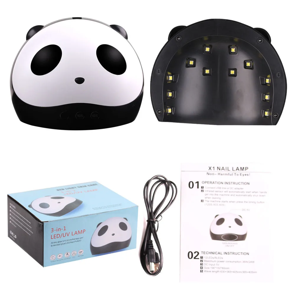 LINMANDA Panda 12 UV LEDs Gel Nail Polish Dryer Lamp 36W Nail Phototherapy Machine Professional Manicure Tool Salon Equipment 5