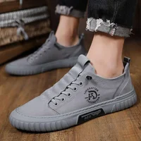 Men's Ice Silk Canvas Shoes Spring Breathable Thin Anti-Odor Casual Slip-On Driving Trendy Shoes Flat Bottom Rubber Sole