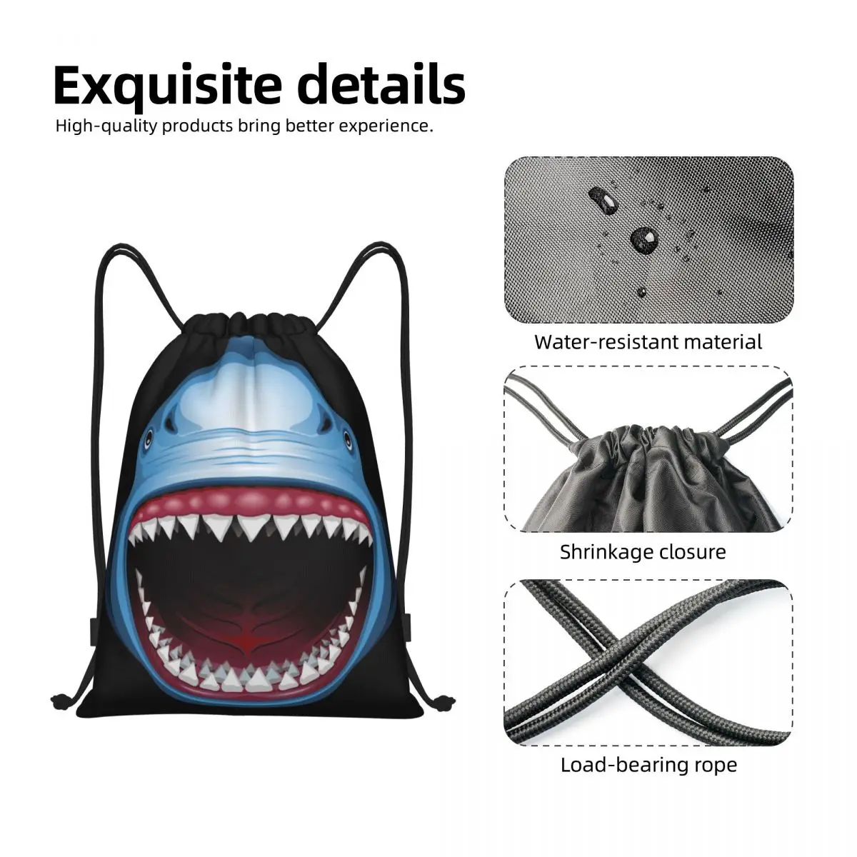 Sac à Dos Personnalisé à Motif d'Attaque de Requin Amusant, Fourre