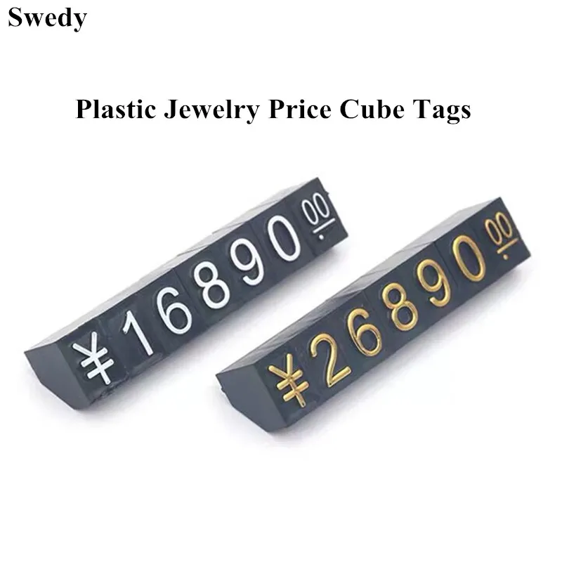 10 Strips Mini Plastic Combined Jewelry Price Cube Tags Mobile Phone Assembly Arabic Numerals Sign Price Label Display Stand metal base promotion price cube tags for jewellery store plastic numbers sign holder price tag display cube stand