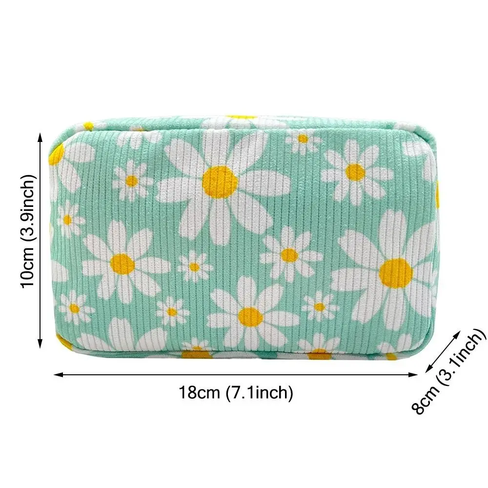 Makeup Brush Skincare Corduroy Makeup Bag Fashion Printed Large Capacity Cosmetic Bags Travel Toiletry Organizer Bag for Women 6
