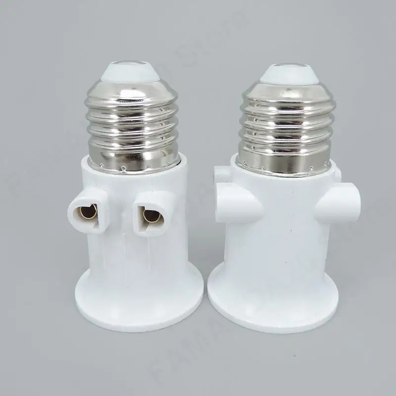 E27 to E27 2-pin EU plug cable Connector LED Bulb Lamp Adapter ABS Holder Base Screw Light power Socket converter M20