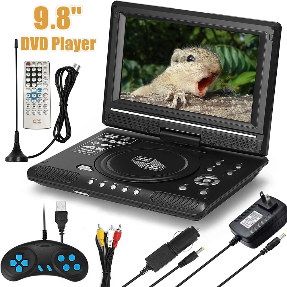 

9 8 Portable DVD Player HD Video Player AV Input Output Car Mini TV Playing Device US UK EU AU Plug