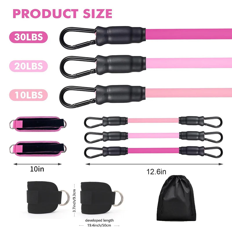 Ankle Support Cuffs and Resistance Bands Set