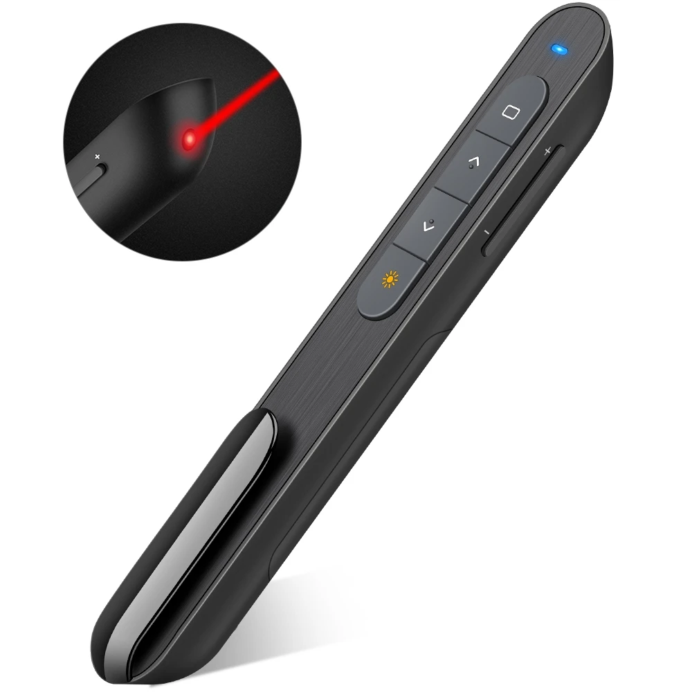 Dinofire Wireless Presenter Bluetooth Pointer Hyperlink Control Presentation Clicker 2.4ghz Usb