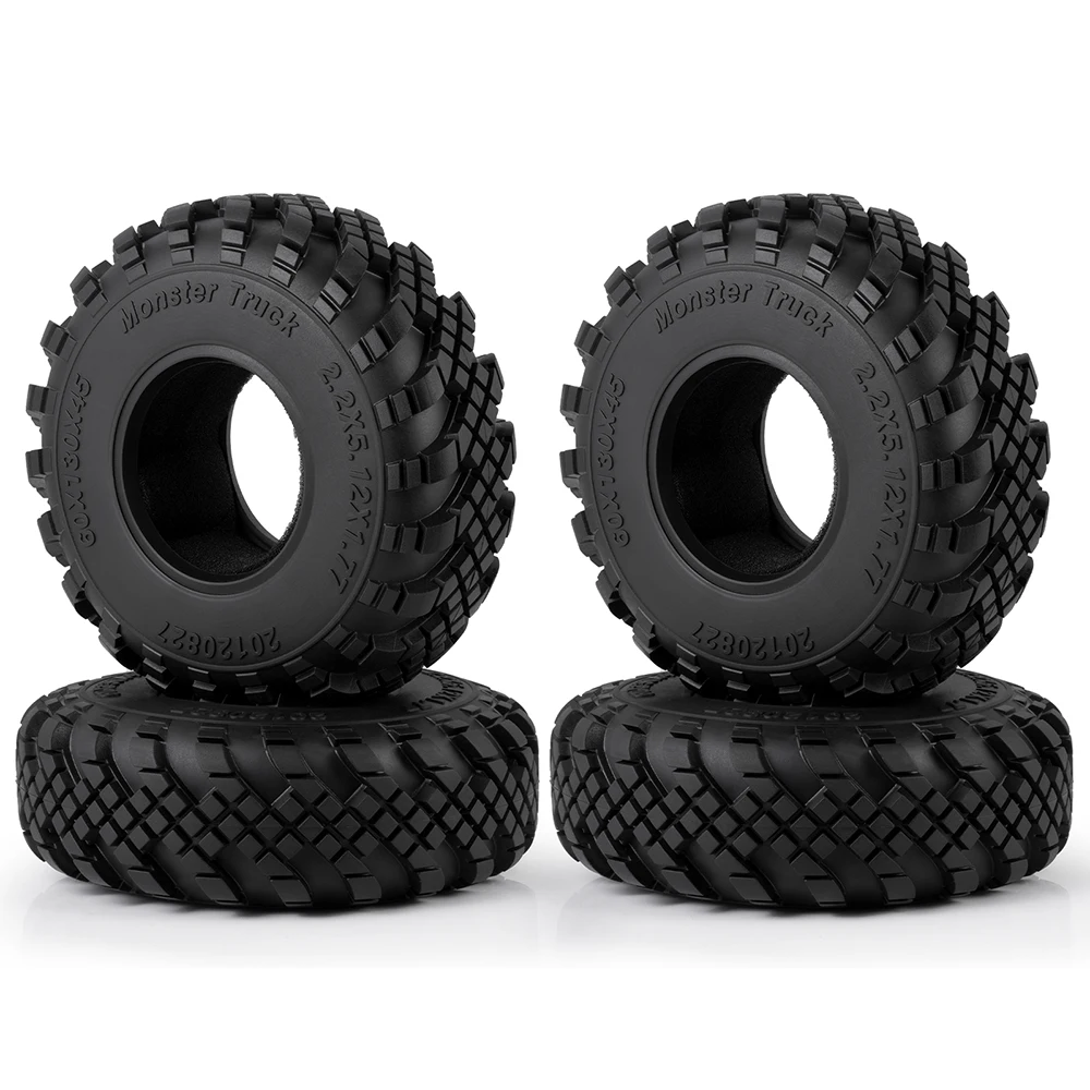 AXSPEED 4 Stück 2,2 Zoll Gummireifen Radreifen mit Schaumstoff für Axial SCX10 III Capra TRX-4 1/10 RC Car Monster Truck Upgrade-Teile – Detail 31