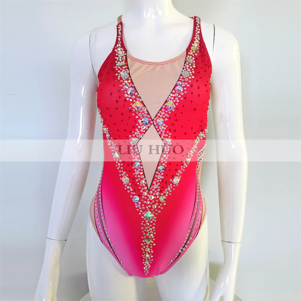 LIUHUO collant da nuoto sincronizzati ragazze Performance bambini