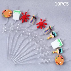 Spiral Art Reusable Straws for Student Parties and Campus Gatherings (Transparent)