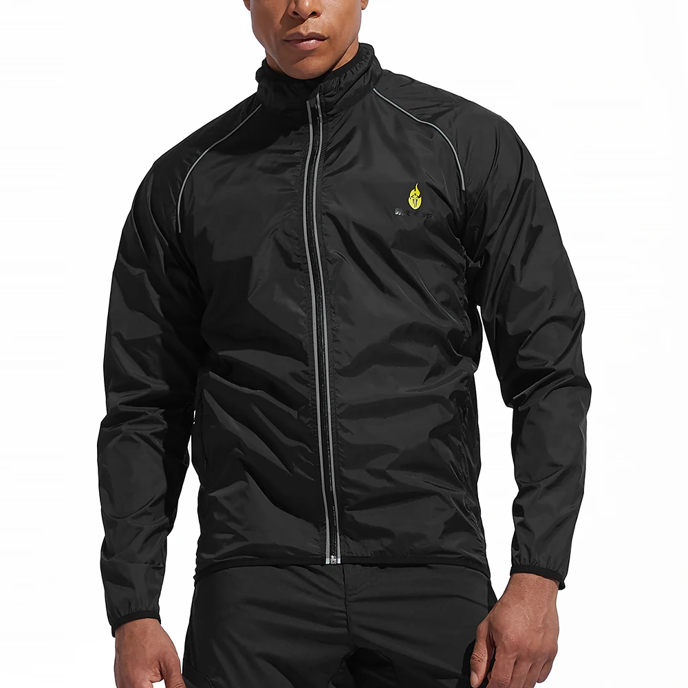 WOSAWE Men MTB Road Bike Bicycle Jackets Breathable Reflective Cycling Jackets Long Sleeve Windproof Outdoor Sports Raincoat