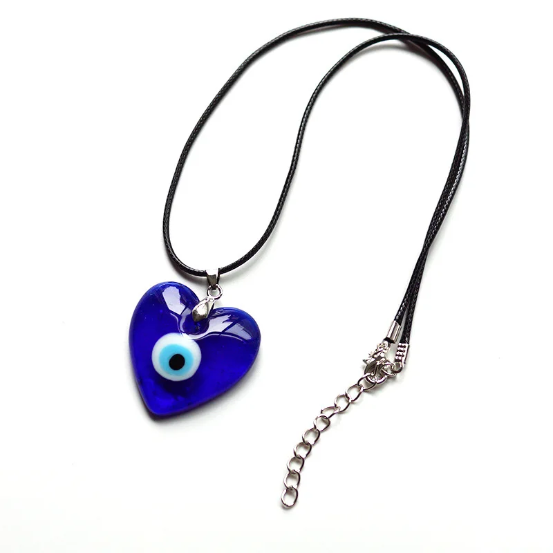 

Heart Coloured Glaze Blue Evil Eyes Necklaces Fashion Lucky Turkish Necklace For Friend Jewelry Gift
