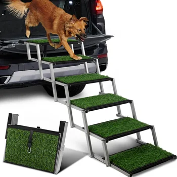 Extra Wide Dog Stairs for Large Dogs, Foldable Dog Ramp for Car with Non-Slip Surface, Dogs Stairs for Cars, High Beds, Truck, S 1