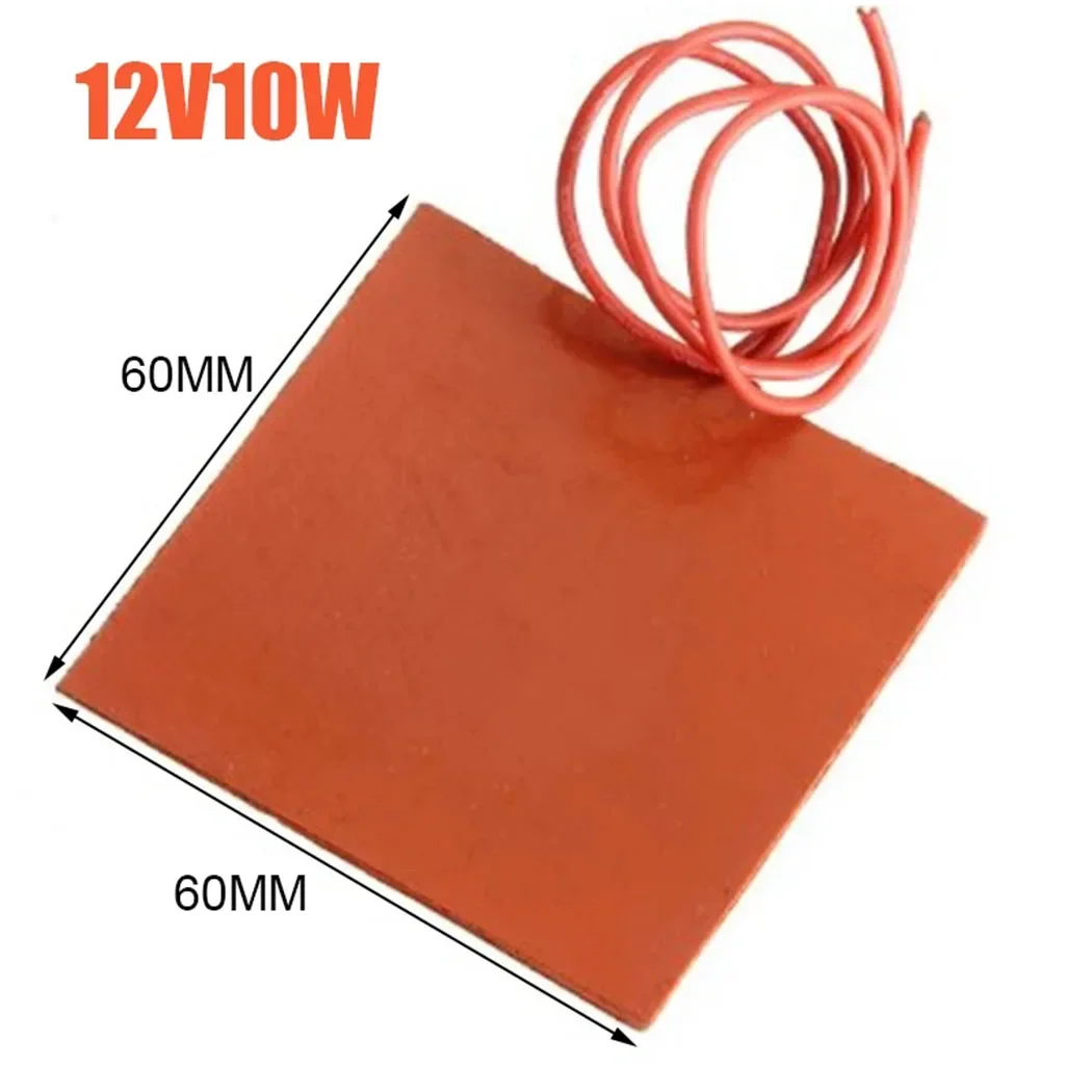 12v 10w 60*60mm Silikon beheiztes Pad quadratische Gummi heiz matte Imker Heizung flexible wasserdichte Silikon Heizkissen Draht Wärme – Detail 2