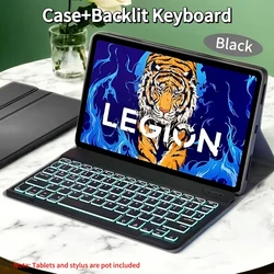 Enhanced Wireless Bluetooth Removable Keyboard Smart Station Cover for Lenovo Legion Tablets (Black Backlit 1)
