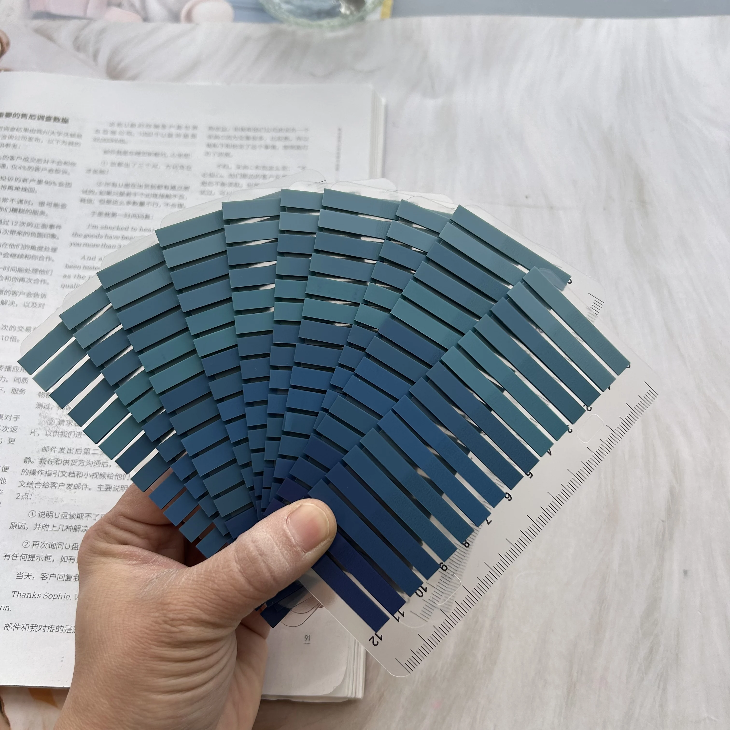 3200 Blatt bunte, transparente, fluoreszierende Index-Tabs, PET-Haftnotizen, Seitenmarkierung, Planer, Aufkleber, Büro, Schulbedarf – Detail 8
