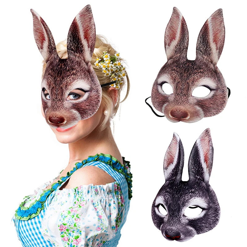 Party Animal Funny Masks Halloween 3D Tiger Pig Half Face Mask Masquerade Cosplay Animal Mask Costume Fun Zaba Accessori Nuovo