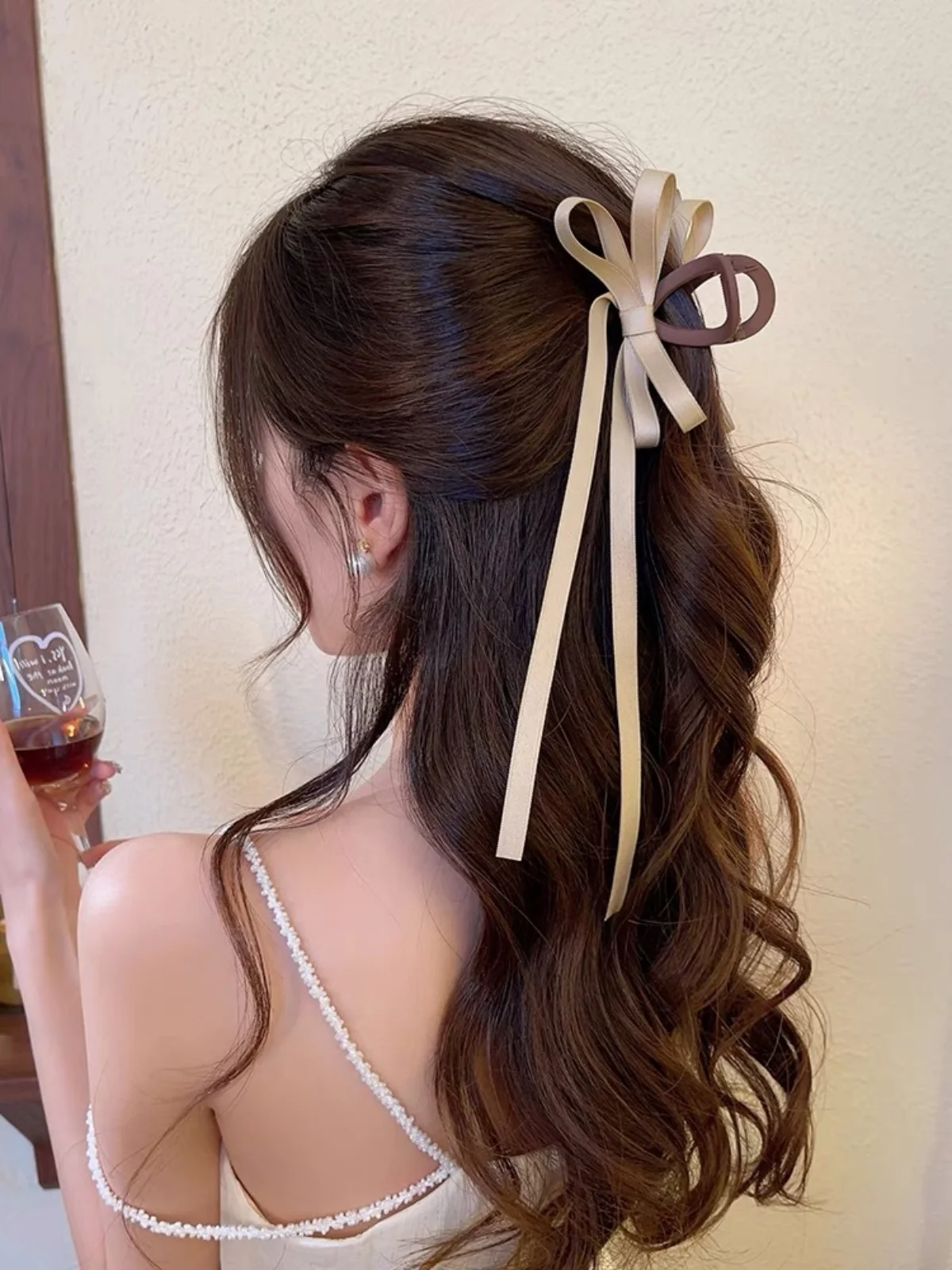 Elegante Bowknot Haar Klaue Für Frauen Koreanischen Stil Band Bogen Shark Greifer Mädchen Exquisite Halb Gebunden Haar Clip Haar Zubehör – Detail 1