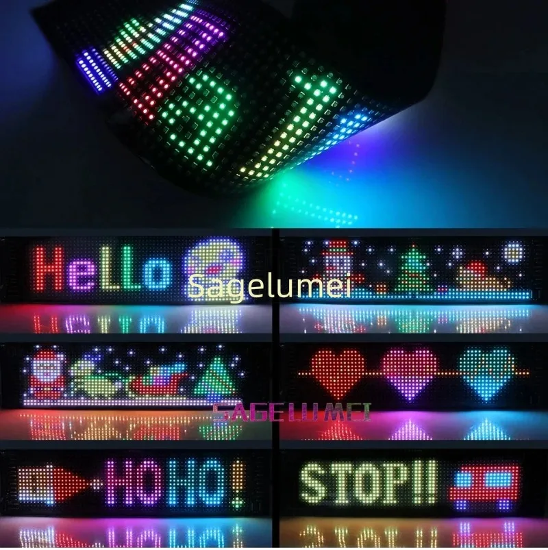 1/2개 LED 데빌아이 자동차 라이트 다이나믹 플렉시블 프로그래밍 가능 커스텀 블루투스 컨트롤 LED 아이즈 디스플레이 라이트 자동차 트럭 장