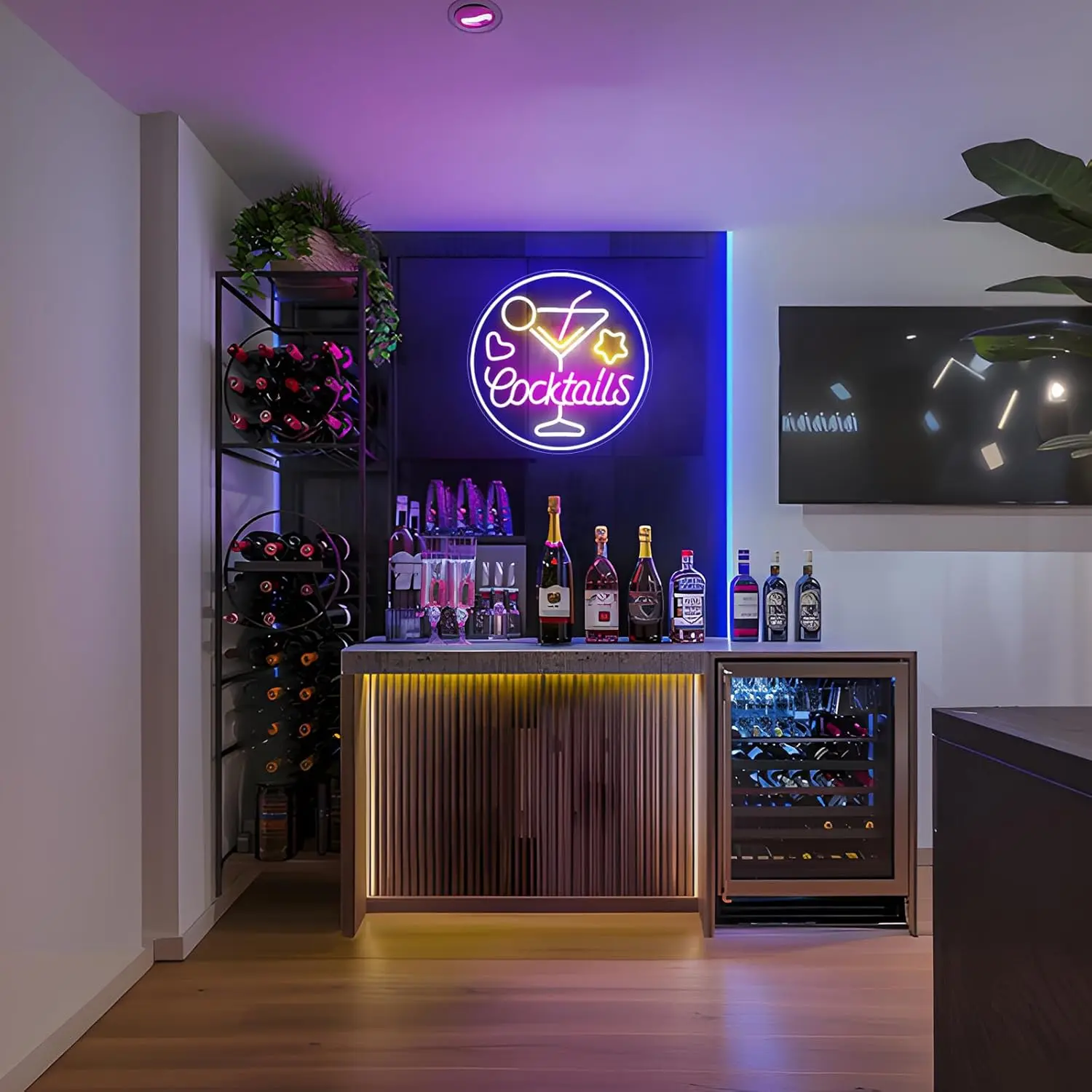 Tappetino Cocktails & Dreams / Accessori per l'arredamento del bar della casa a tema film neon anni '80 60 x 40 cm - Italia