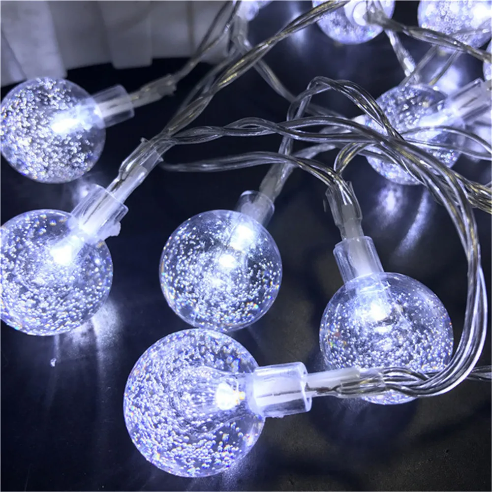 

3M 6M 10M LED String Lights Fairy Bubble Ball Lamp Holiday Lighting Garland 3*AA Battery Indoor For Christmas Wedding Decoration