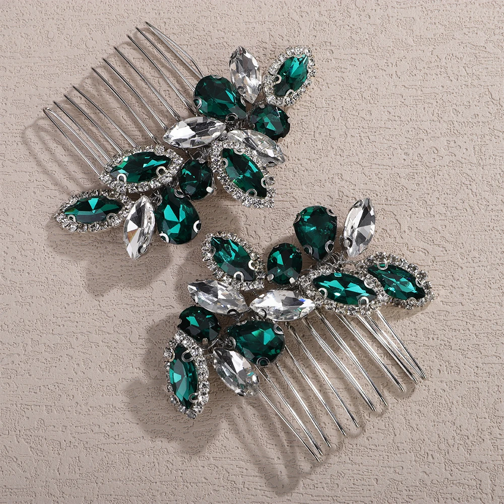 Rhinestone Hair Comb Women Headpiece Wedding Hair Accessories Handmade Jewelry Women Bridal Party Prom Girls Tiaras