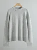 Women's 100% Cashmere Thickened Knit Sweater Round Neck Back Stitching Design Ladies Long Sleeve Knitwear Tops for Winter New 1
