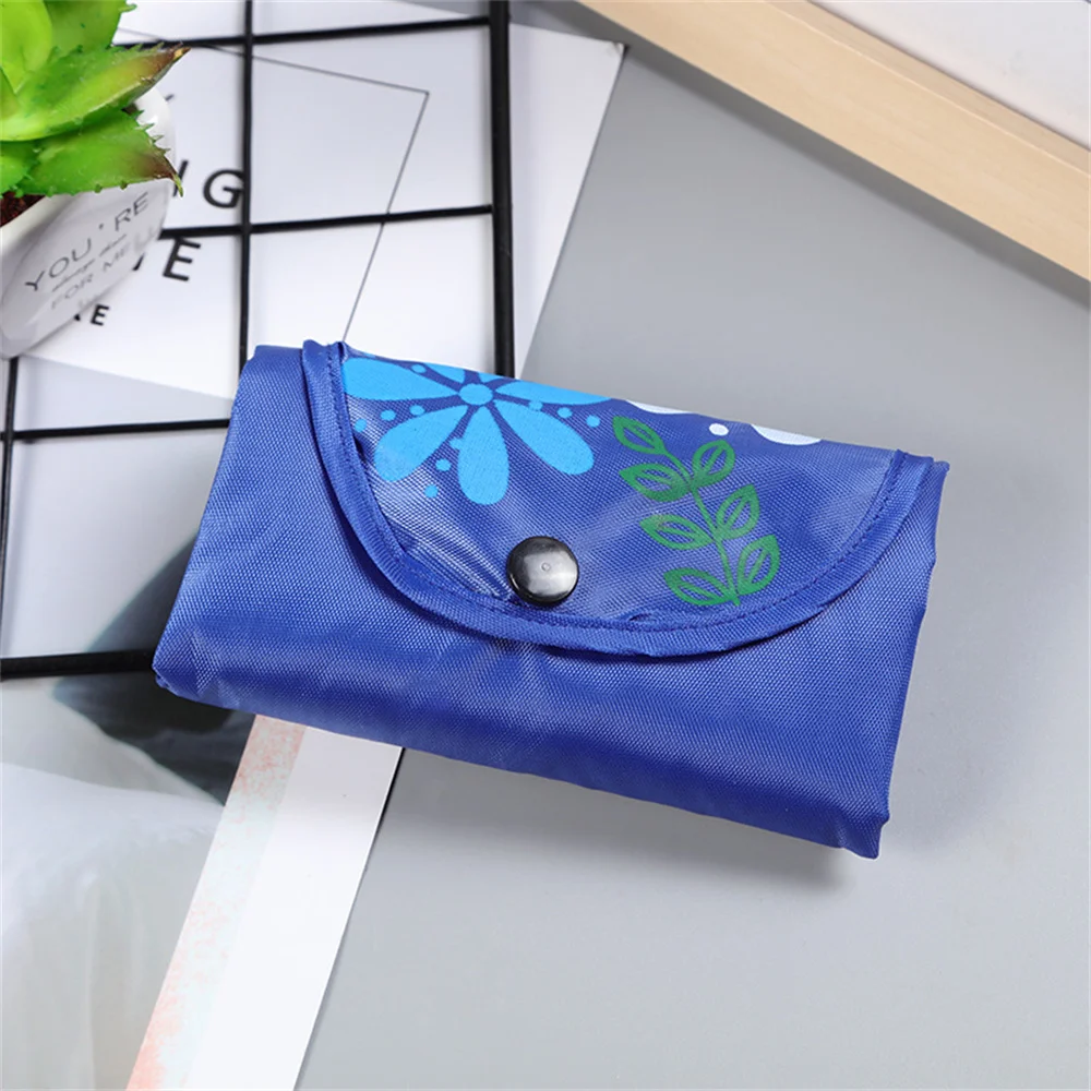 Reusable Tote Bag Portable Folding Eco Friendly Oxford Grocery Shopping Bag Foldable Handbag Shopper Tote Pouch Organizer