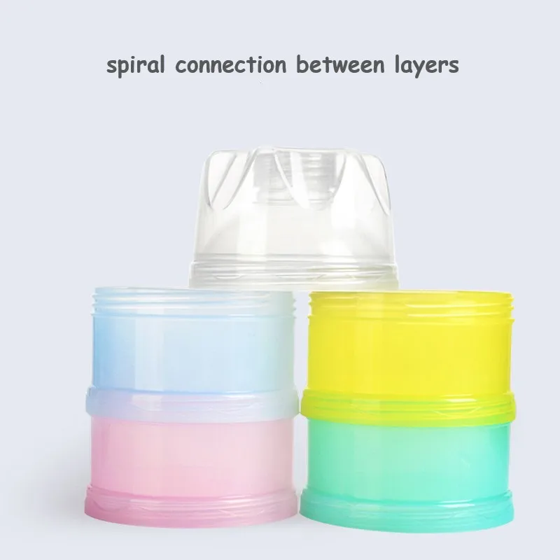 4 Layers Bear Style Portable Baby Food Storage Box Essential Cereal Infant Milk Powder Box Toddle Snacks Container storage box kitchen storage box food storage container food storage box rice storage box food storage pots