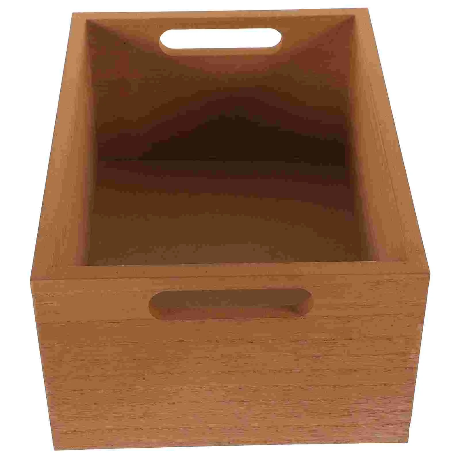 

Kitchen Food Container Solid Wood Storage Basket Desk Organizer Desktop Organizing Holder