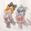 1PC Sweet Floral Cotton Kids Bows Hair Clip  Fashion Print Cheer Up Bowknot Hair Barrette for Women Girls Hairpin Accessories 3